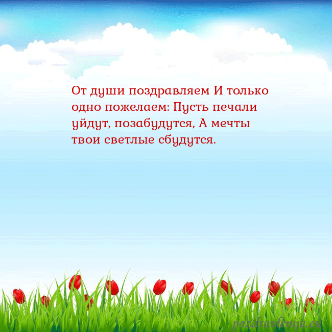 Открытка с тюльпанами