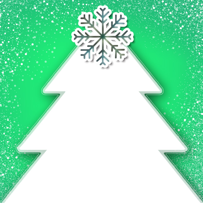 Рождественские открытки по электронной почте Новогодняя открытка с большой белой елкой на зеленом фоне