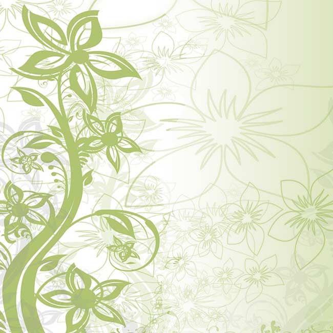 Открытки с днем рождения Зеленая открытка с цветами