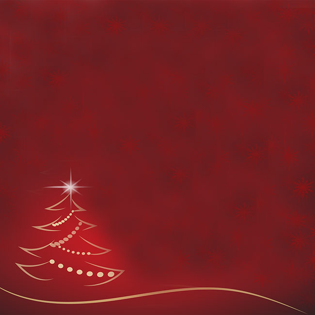 Рождественские открытки по электронной почте Красная рождественская открытка с золотой елкой