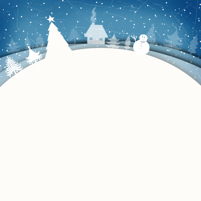 Рождественские открытки по электронной почте Рождественская открытка с голубым небом и белой деревней